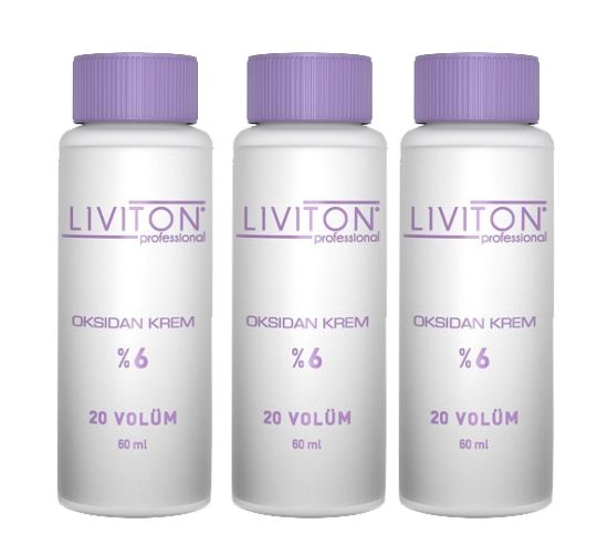 Ev Tipi %6 Oksidan Krem - 20 Volume 60 ml (3 Adet) Hassas Saç Rengi Açıcı Set