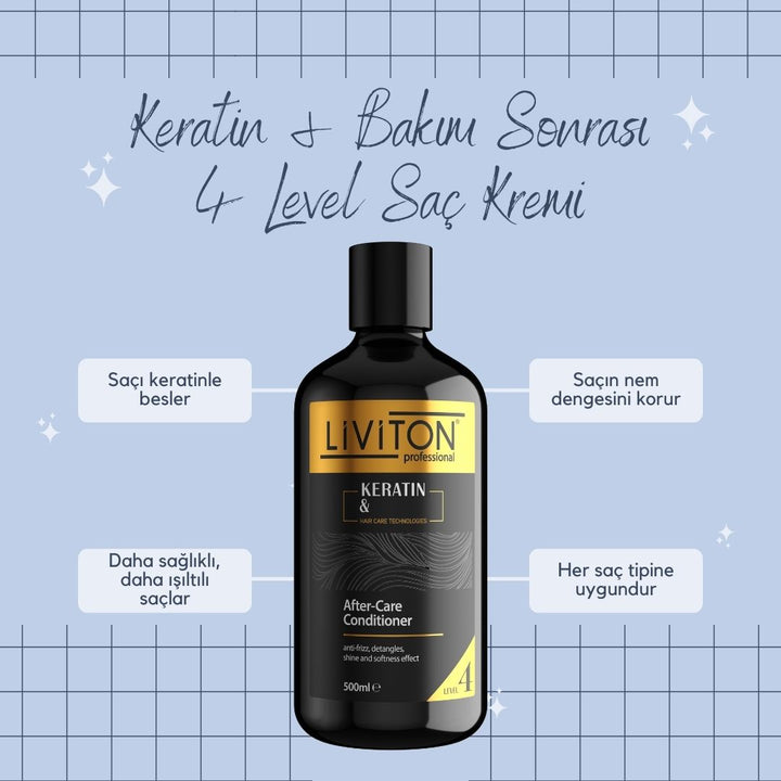 Keratin & Bakım Sonrası 4 Level Saç Kremi - 500 ml Onarıcı ve Güçlendirici