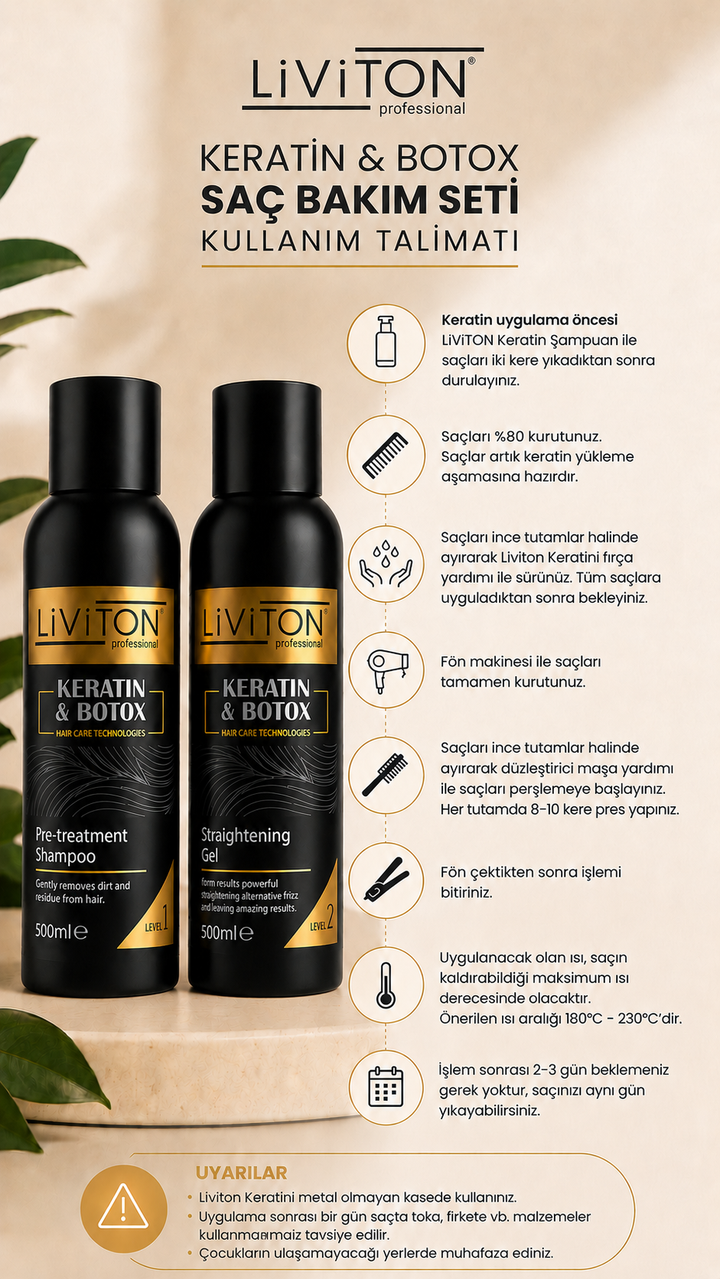 Saç Düzleştirici ve Keratin Bakım Seti 500ml