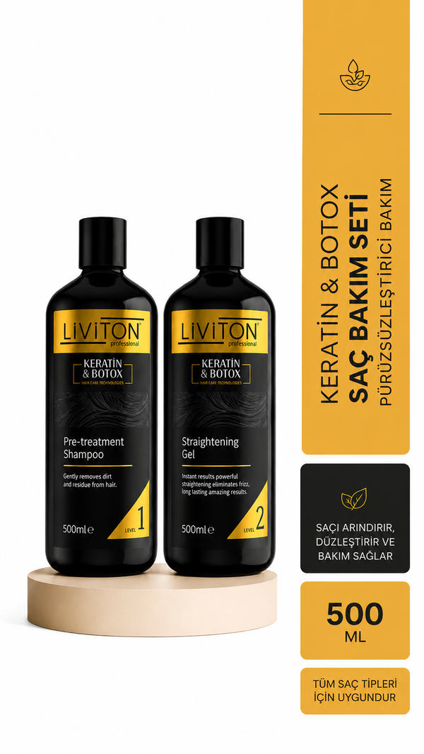 Saç Düzleştirici ve Keratin Bakım Seti 500ml